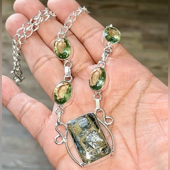 Copper Seraphinite Pendant Necklace - Picture 1 of 8